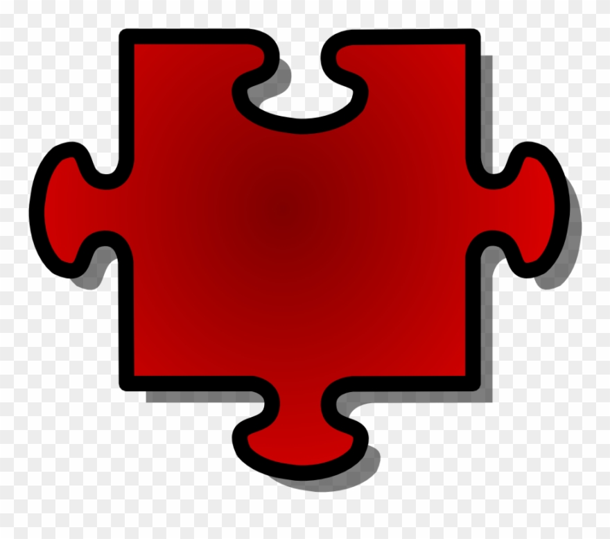 Red Jigsaw Piece 10 Clipart
