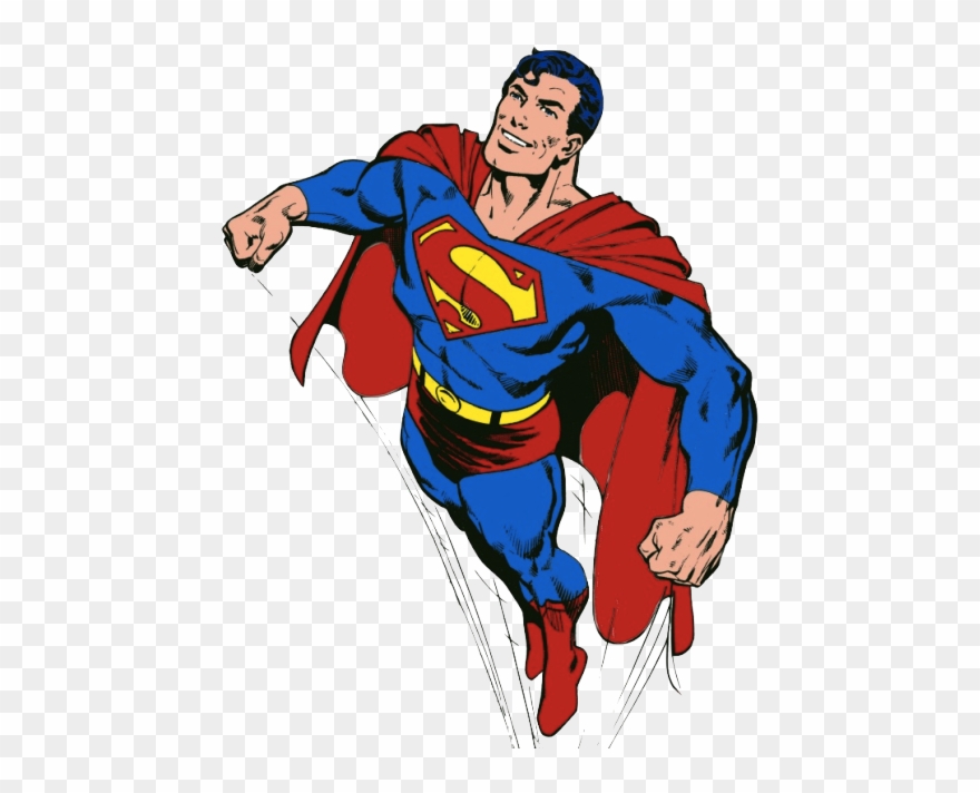 Superman Cartoon White Background Clipart