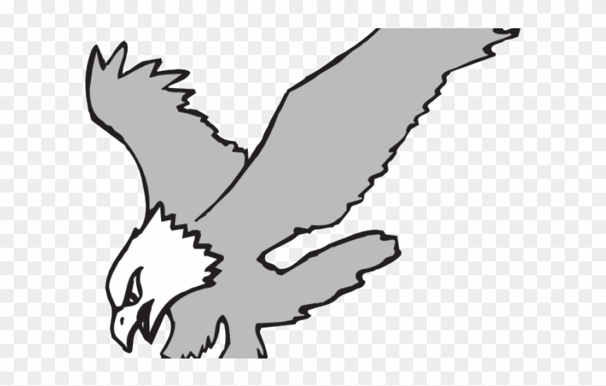 Peregrine Falcon Clipart Wings - Eagle Clipart Black And White - Png Download
