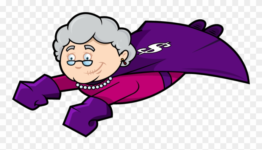 Gift Card Granny - Super Grandma Cartoon Png Clipart