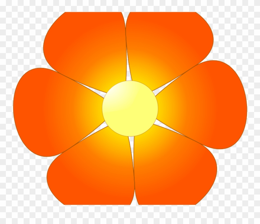 Orange Hawaiian Flower Clipart Clip Art Library - Flower With Petals Clipart - Png Download