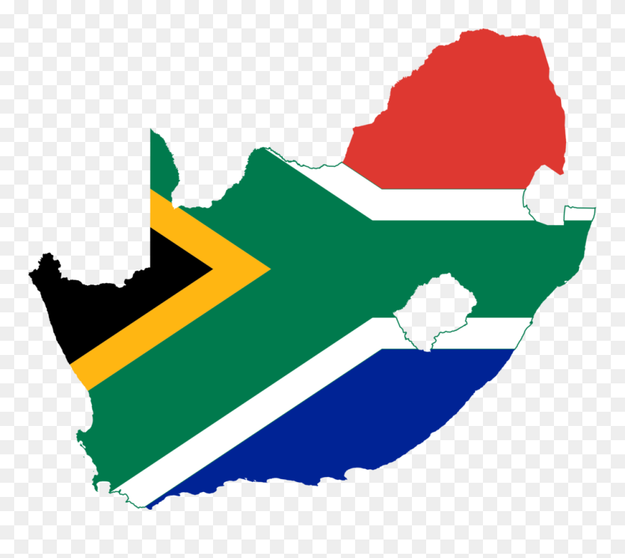 Clipart Library Library File Flag Map Of - South Africa Flag Map - Png Download