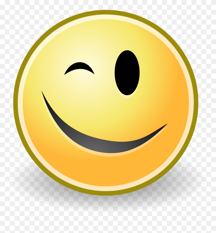 Clipart Emoticons Powerpoint - Vector Wink - Png Download