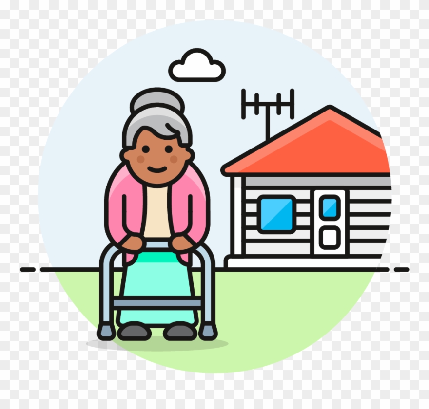 Grandmother Black And Svg Royalty Free Download - Cartoon Clipart