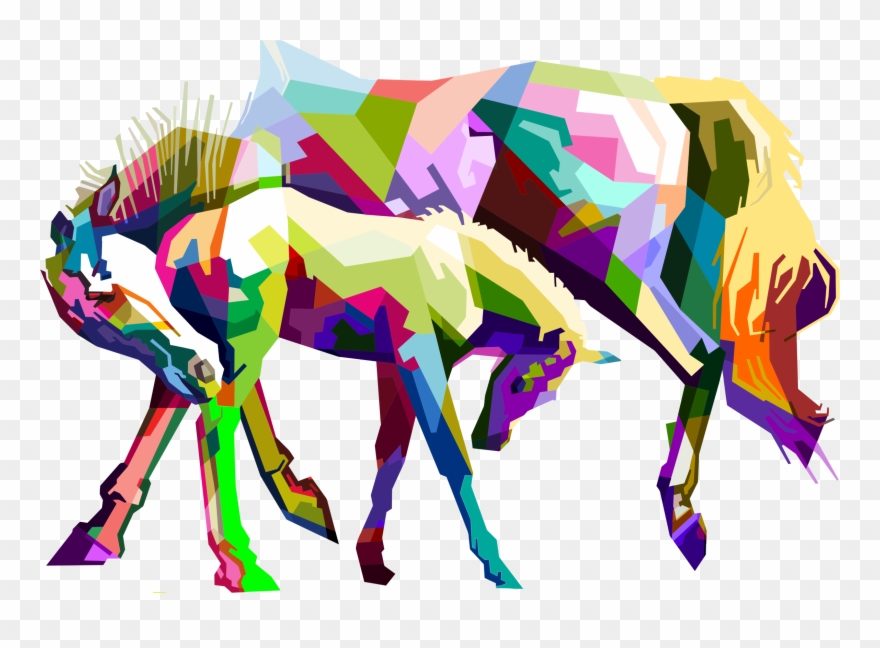 Arabian Horse Drawing Horse Head Mask Pop Art - Horse Pop Art Clipart