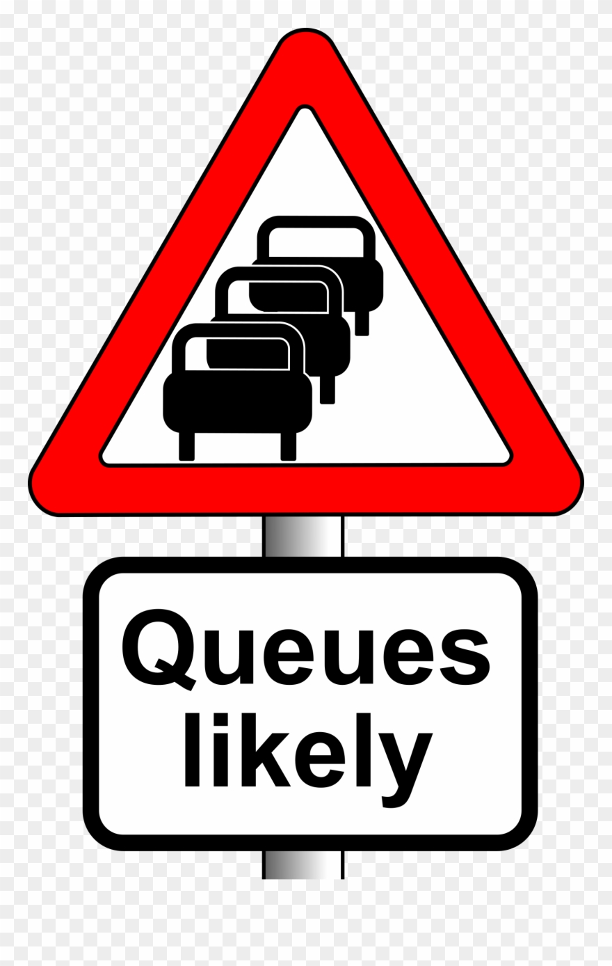 Predictable Performance - Queues Likely Road Sign Clipart