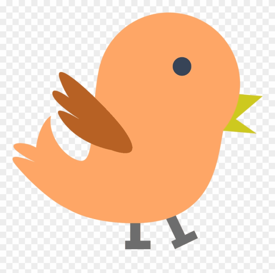 Orange Bird Clipart - Baby Bird Clip Art - Png Download