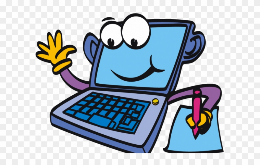 Cartoon Computer Clipart - Food Ordering System Drawing Online - Png Download