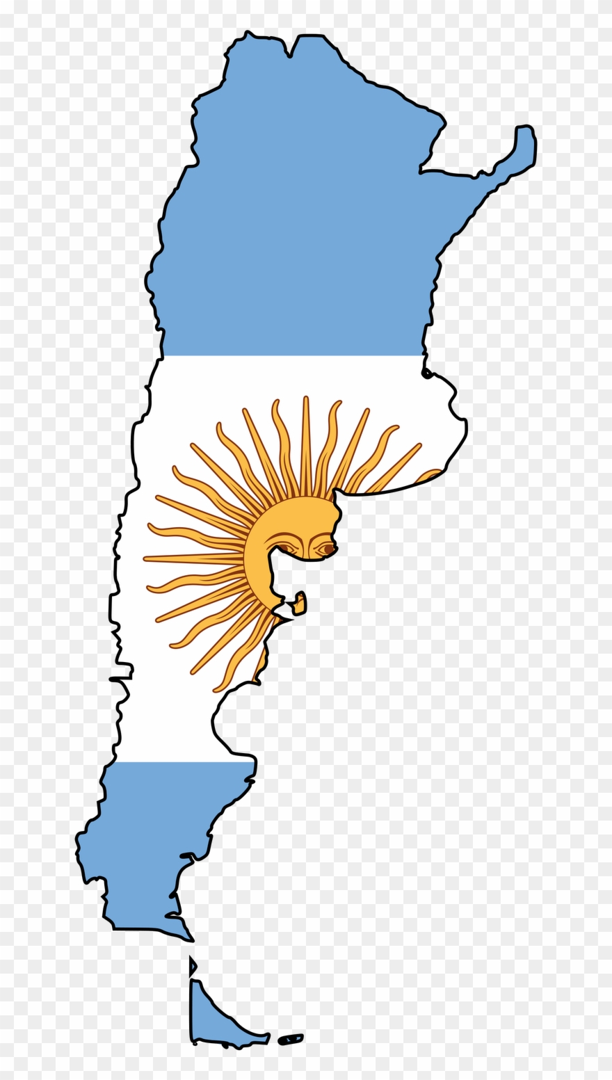 Argentina Cliparts - Bandeira Da Argentina Mapa - Png Download