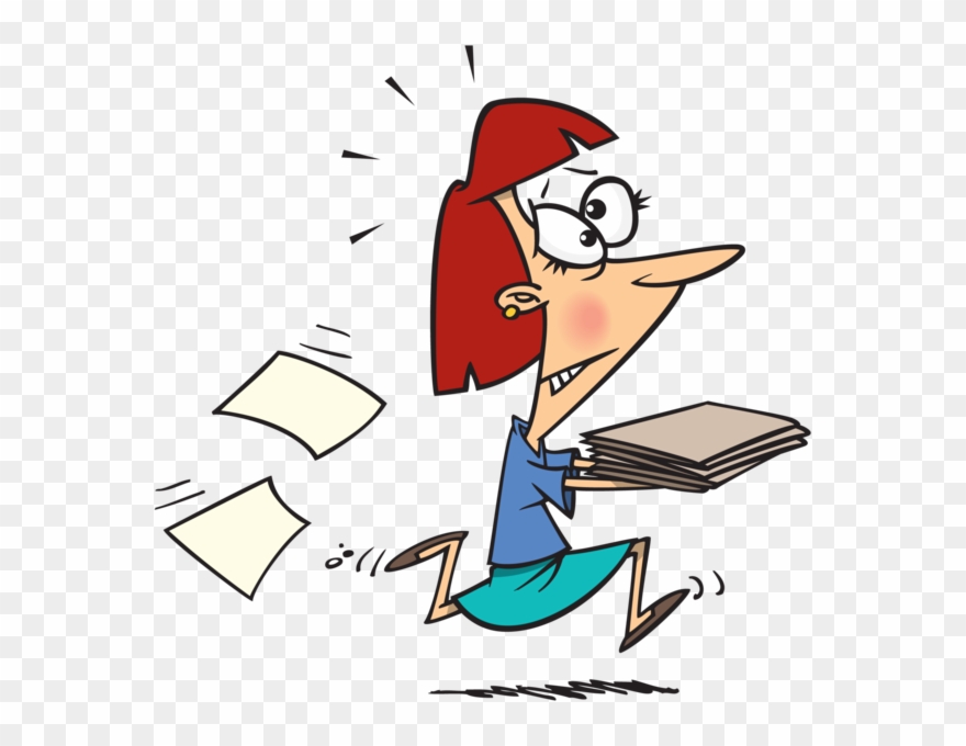 You're The Best Dad - Woman Running With Papers Clipart