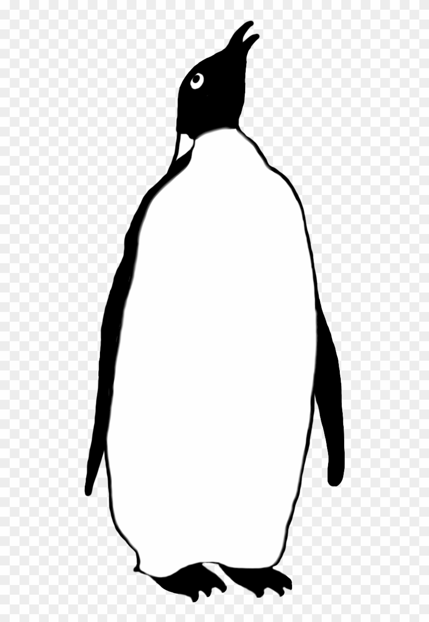 Emperor Penguin Drawing - Black And White Emperor Penguin Png Clipart