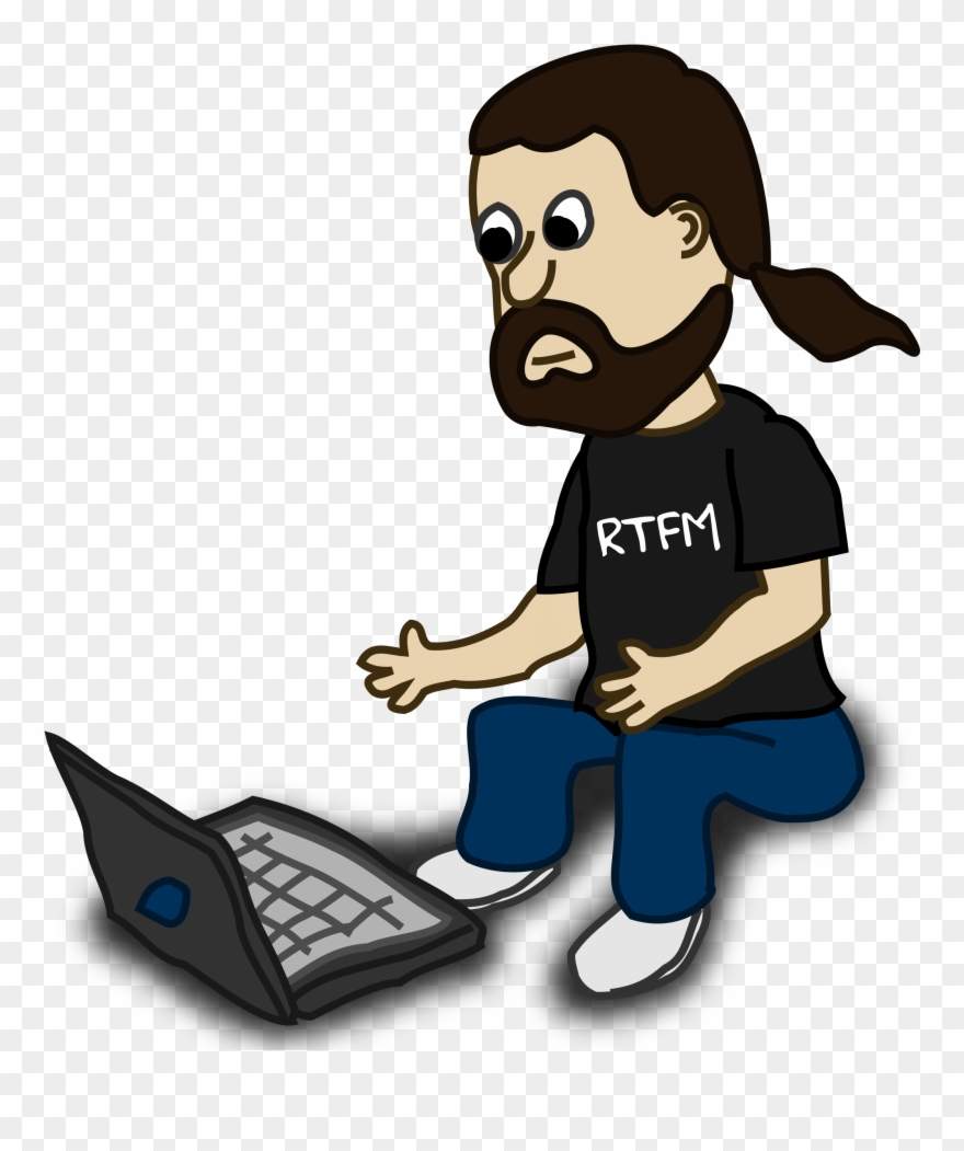 Person At Computer Cartoon - Man On Laptop Cartoon Clipart