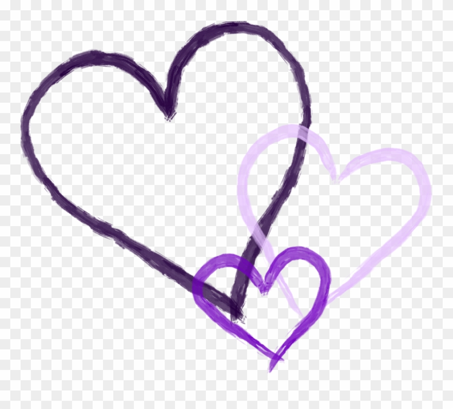 Kissing Clipart Purple Heart - Purple Heart Clipart Transparent - Png Download