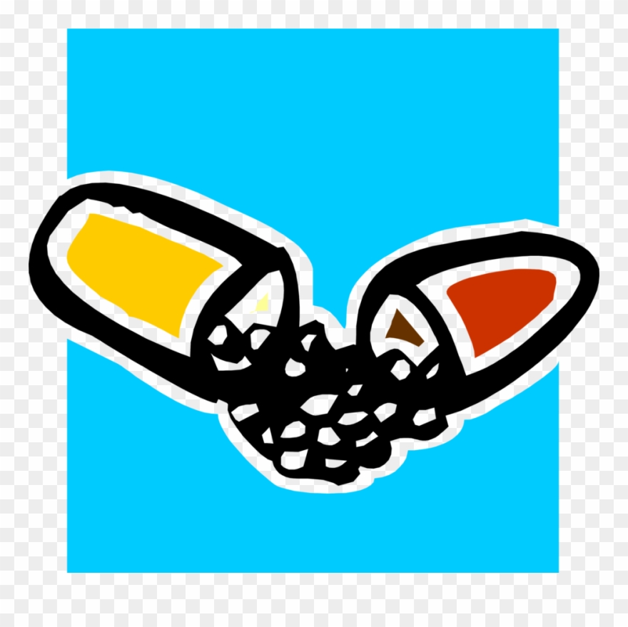 Symmetrel And Brain Damage Symmetrel And Package Insert - Split Pill Clipart