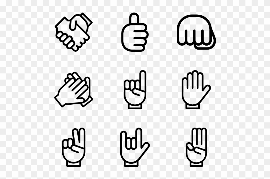 Gesture Hands Lineal - Thumb Up Icon Line Clipart