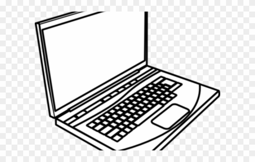 Laptop Computer Clipart - Laptop In Black And White - Png Download