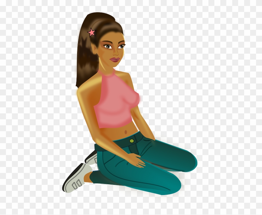 Бесплатное Изображение На Pixabay - Cartoon Girl Sitting Png Clipart