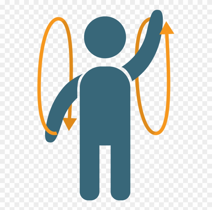 Banner Black And White Low Impact Cardio Vascular Exercises - Big Arm Circles Exercise Clipart