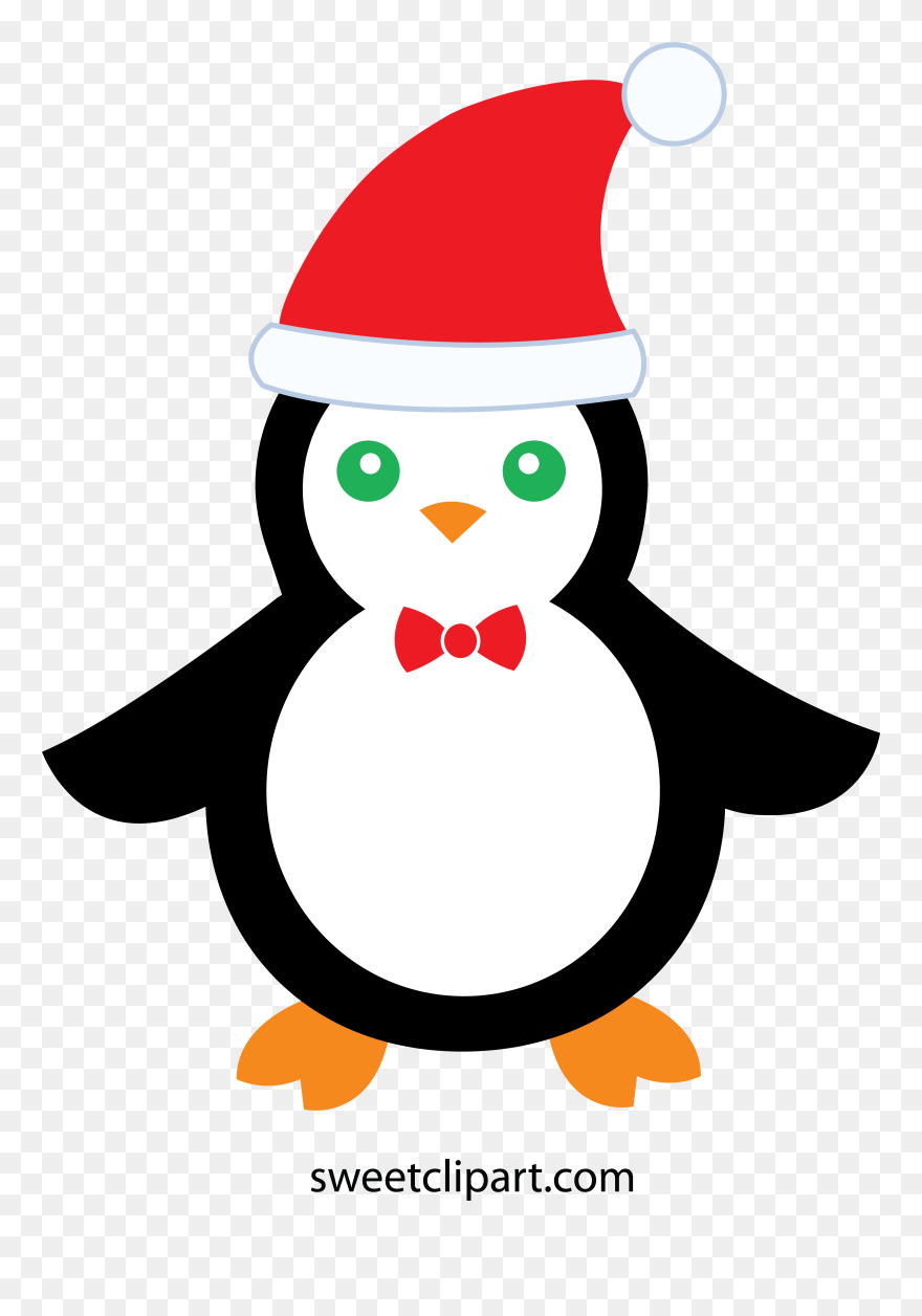 Christmas Penguin Free Clipart For Our Users - Penguin With A Christmas Hat - Png Download