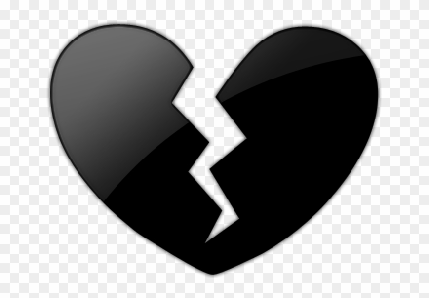 Black Heart Clipart Emoji Black Heart Broken Png Plant - Color Black Broken Heart Transparent Png
