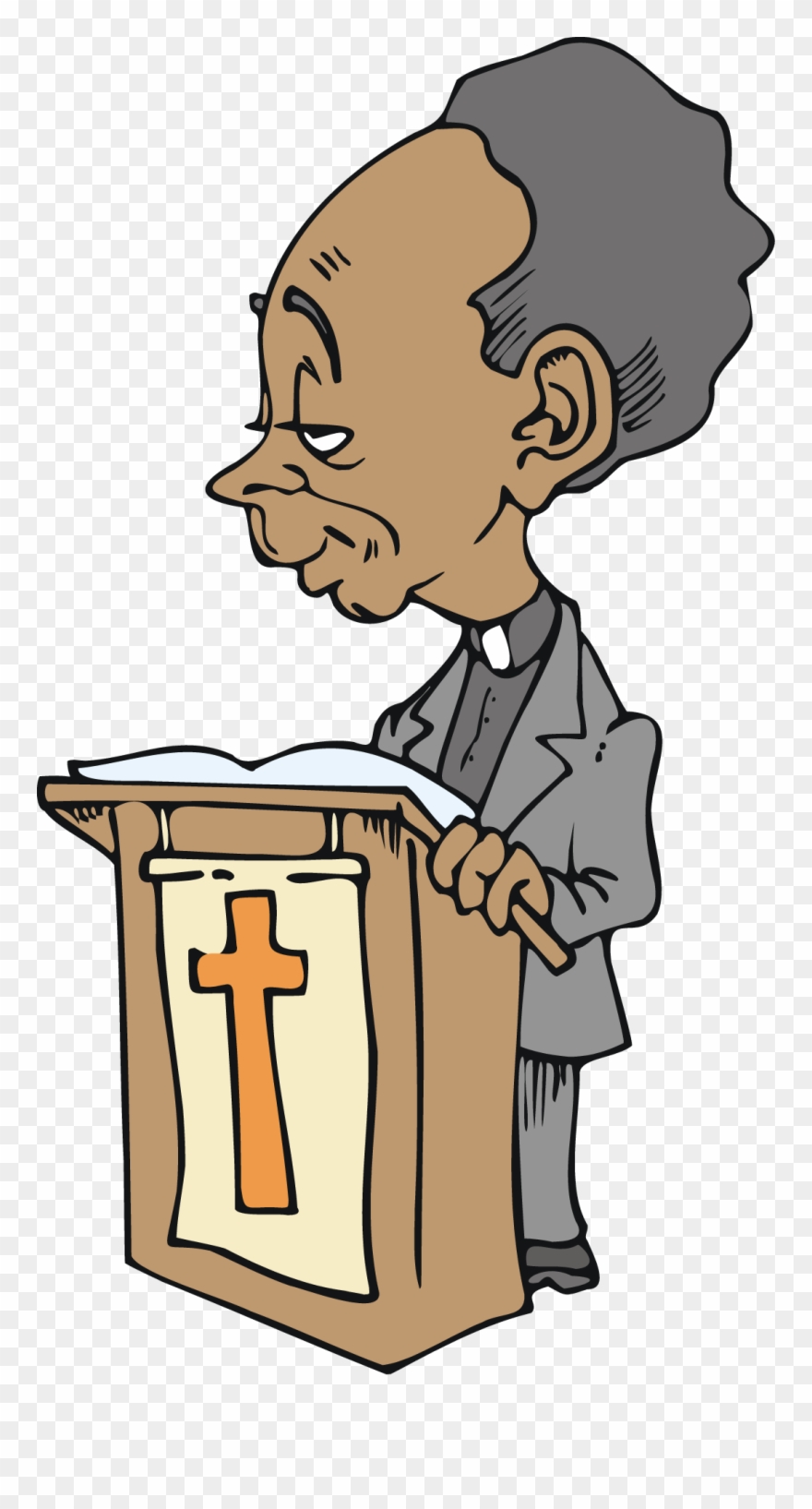 Free African American Cartoon Character Preacher Vector Clipart