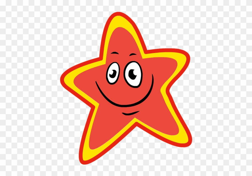 Free - Red Star Smile Clipart