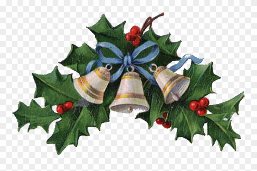 Vector Holly Victorian - Vintage Christmas Transparent Background Clipart