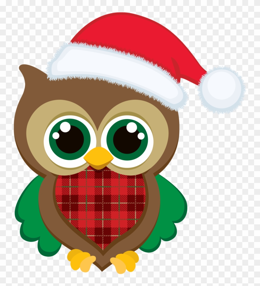 Christmas Owl Clip Art - Christmas Owl Clipart - Png Download