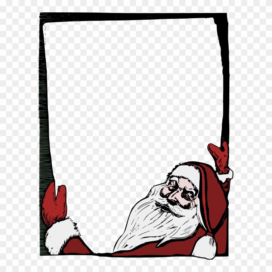 Santa Claus Christmas Card Picture Frames - Christmas Frame Png Santa Clipart