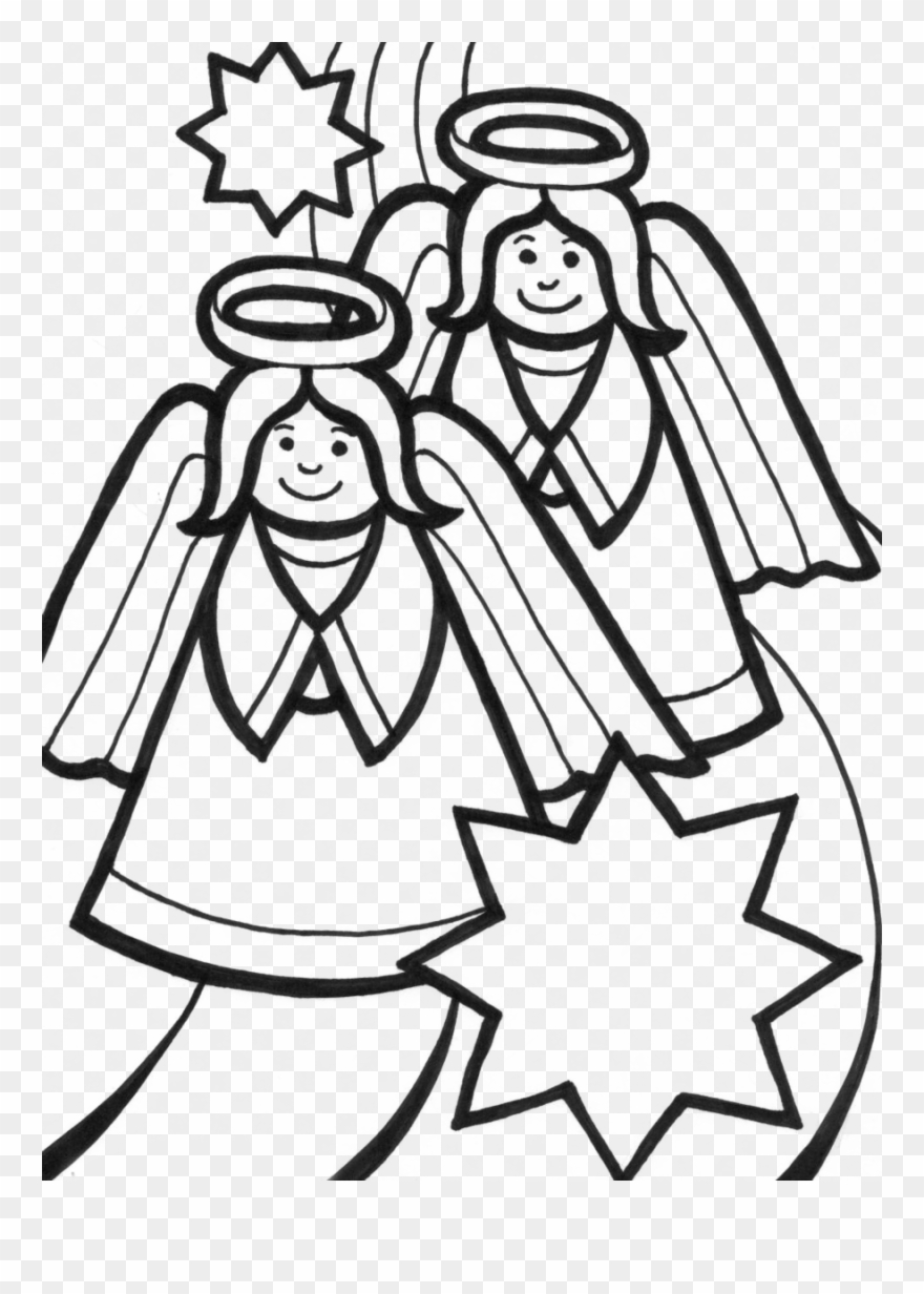 Coloring Sheets Christmas Angel Clipart Christmas Coloring - Desenhos De Anjinhos Para Pintar - Png Download