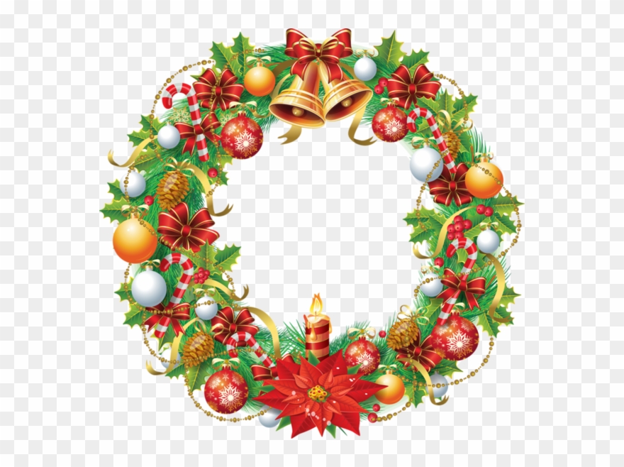 4078983 - Christmas Wreath Shower Curtain Clipart