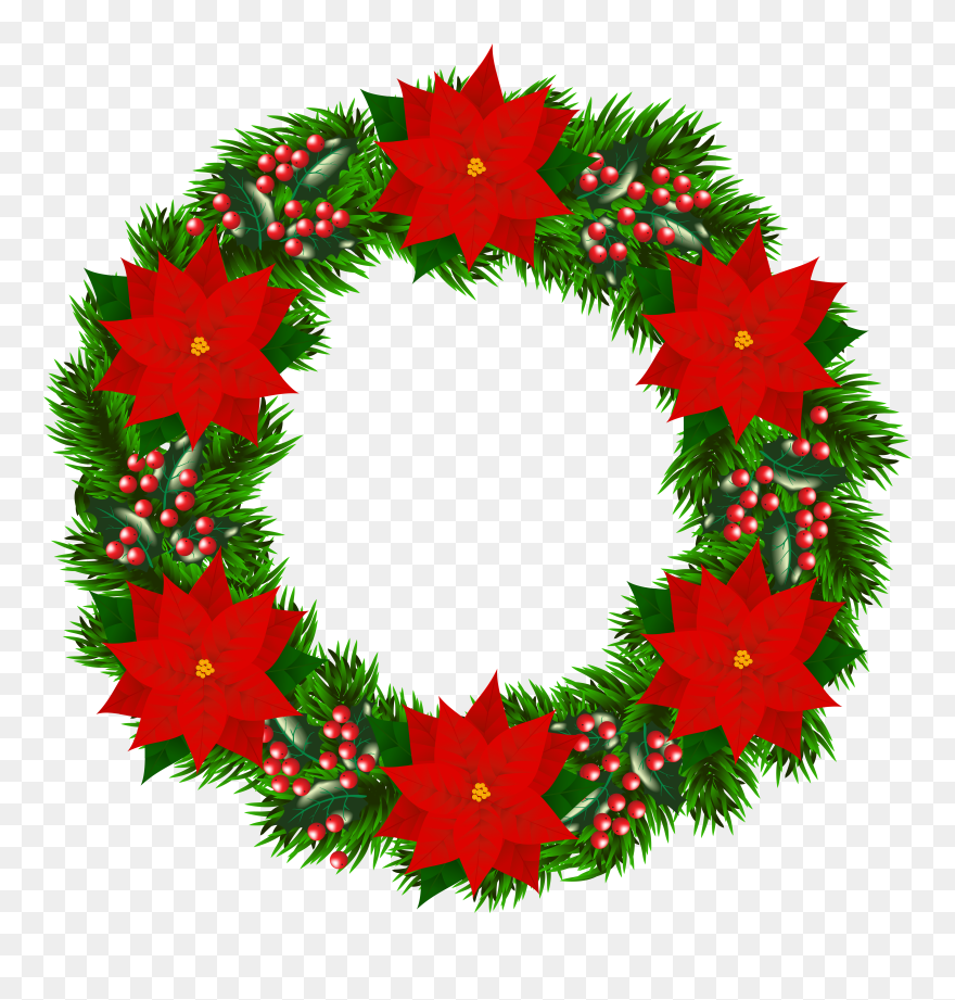 Fete Noel Couronnes - Christmas Wreath Art Clipart
