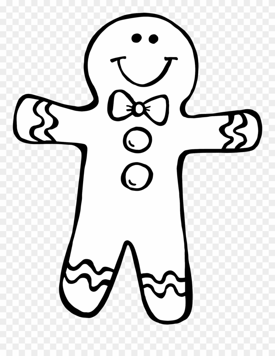 Secrets Gingerbread Girl Coloring Page I Just Finished - Gingerbread Man Clip Art Black And White - Png Download