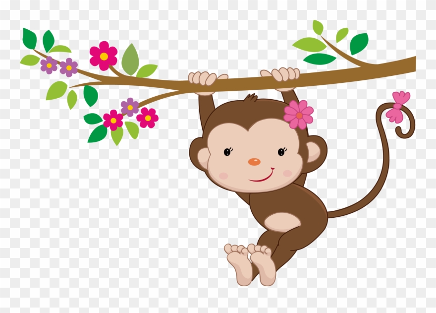 Swinging Baby Monkey Ornament (round) Clipart