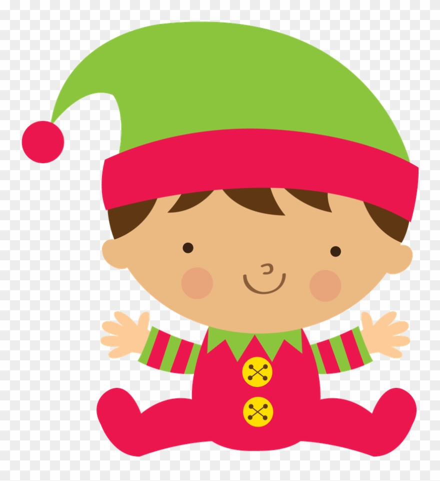 Christmas Vinyl, Christmas Store, Christmas Clipart, - Cartoon Christmas Elf Baby - Png Download