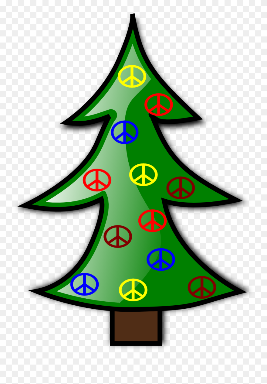 Tree Christmas 8 Xmas Peace Symbol Sign Christmas Clip - Christmas Peace Symbol - Png Download