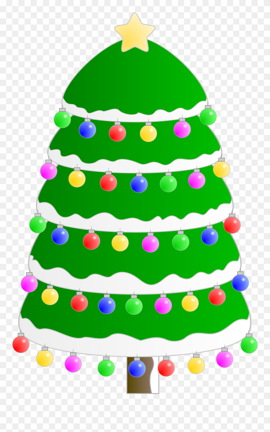 Decorated Christmas Tree - Christmas Tree Oval Ornament Clipart