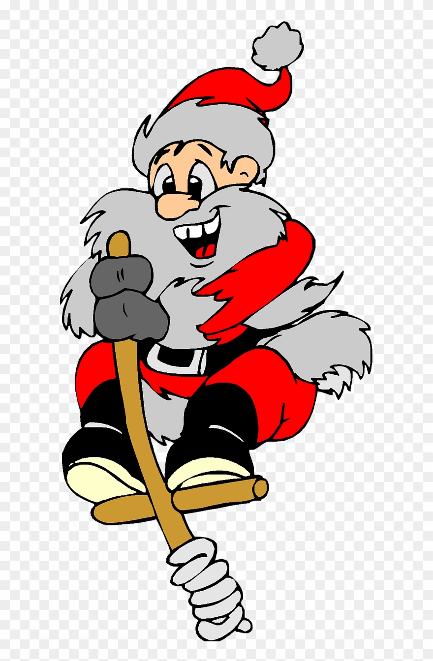 Vacation, Santa, Jumping, Christmas, Holiday - Santa Ice Skating Clipart