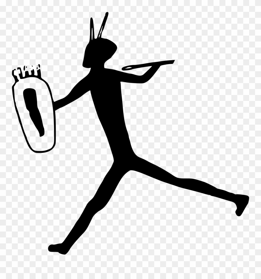 Banner Black And White Stock Cave Vector Man - Bushman Painting Clipart