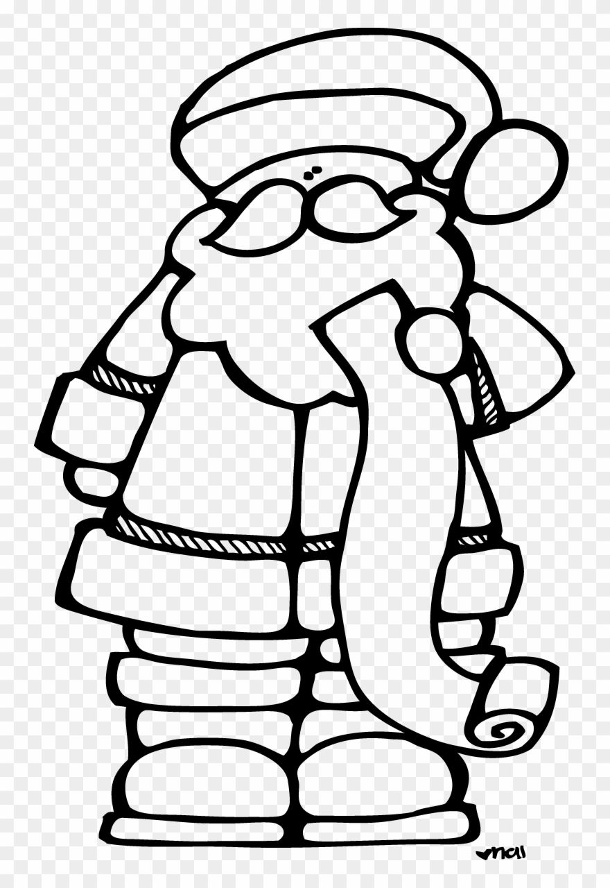 Checking It Twice Santa Claus Clipart, Santa Claus - Christmas Clipart Black And White - Png Download