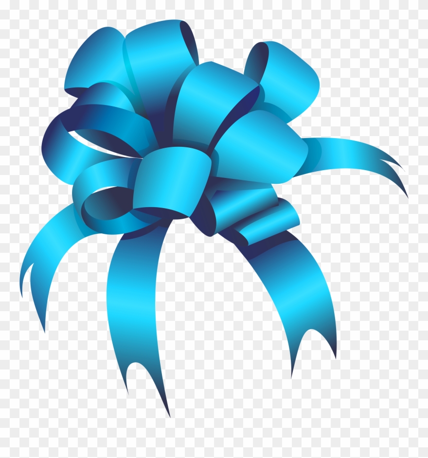 Blue Bow Clipart Web Clipart - Gift Bow Clipart - Png Download