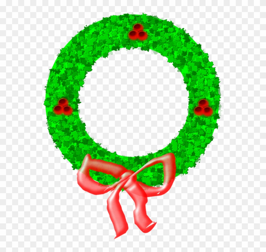 Christmas Wreath Free Vector - Christmas Wreath Clip Art - Png Download