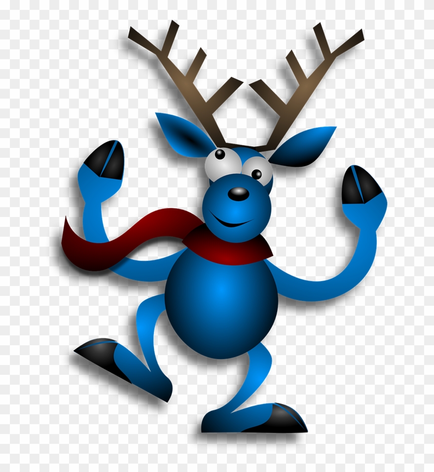 Free - Merry Christmas Happy Reindeer Mug Clipart