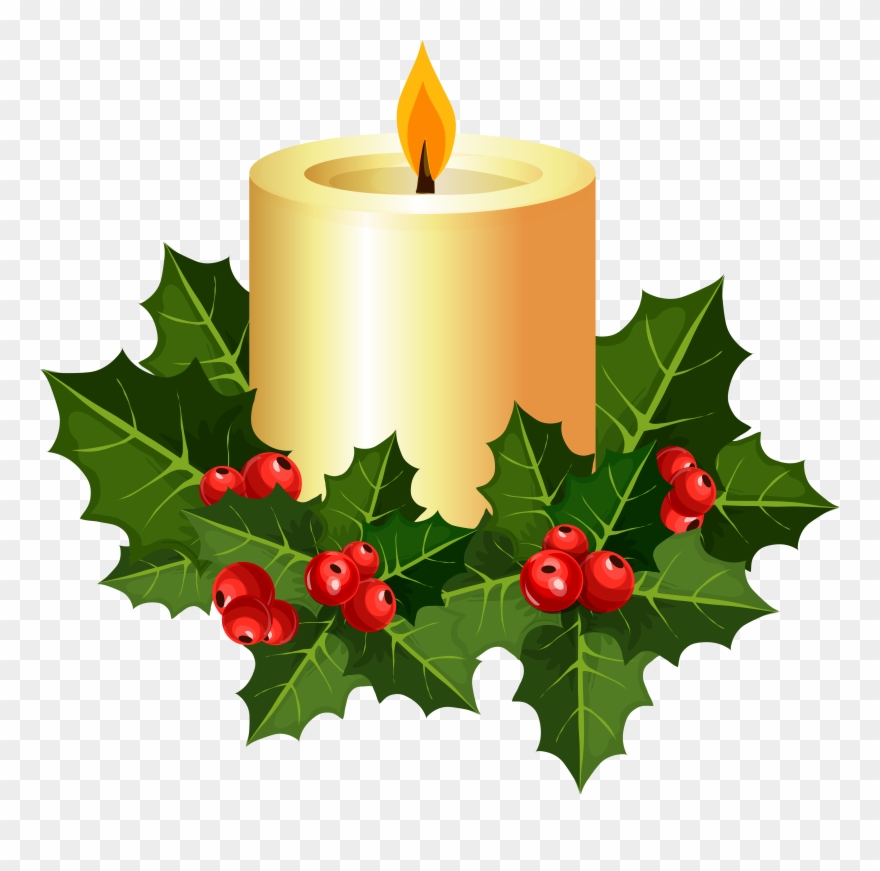 Christmas Candle Clipart - Png Download