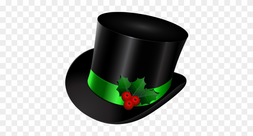 Great Clip Art Of Snowmen And Carolers - Top Hat With Holly - Png Download