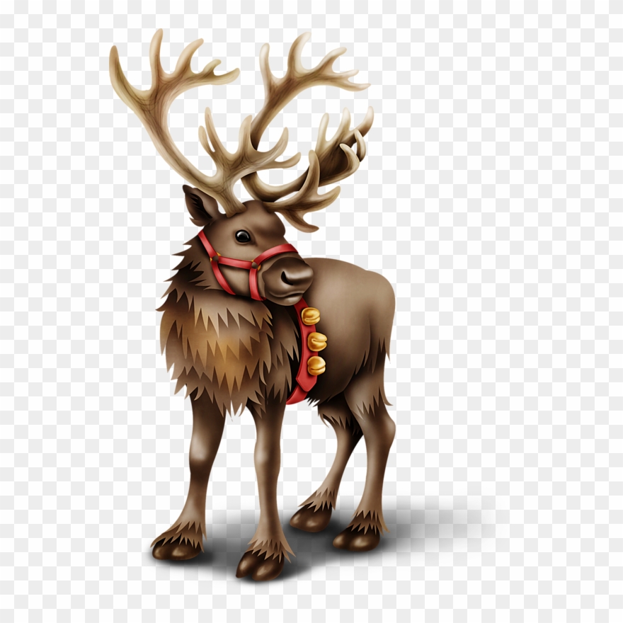 Christmas Riendeer Christmas Raindeer, Santa And Reindeer, - Олень Клипарт Clipart
