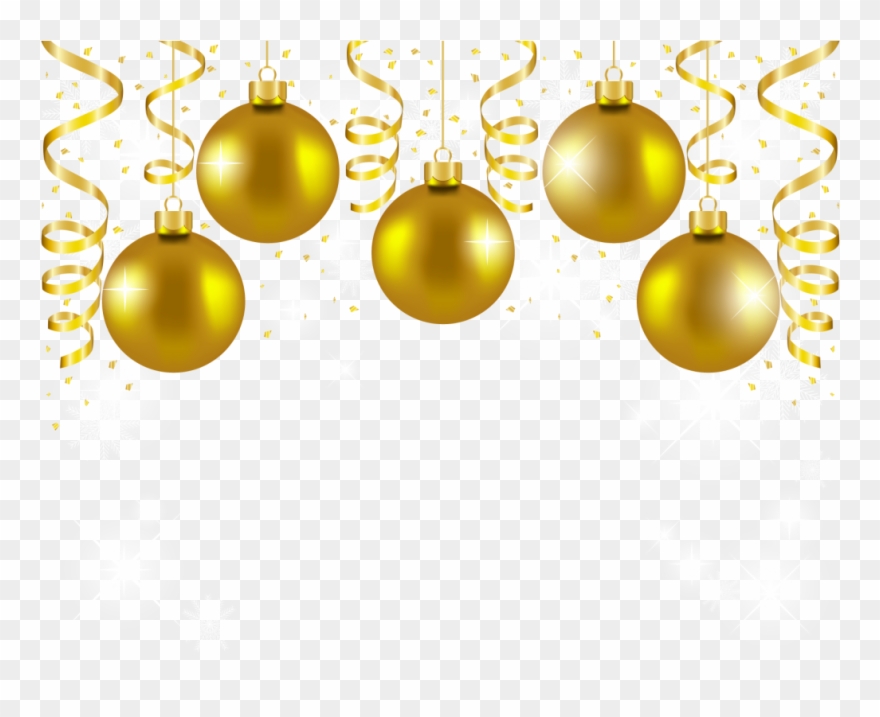 Download Gold Christmas Balls Png Clipart Christmas - Gold Christmas Ornaments Png Transparent Png