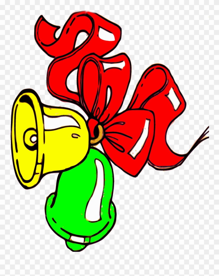 Christmas The Bells Of Christmas Red Bow - Christmas Day Clipart