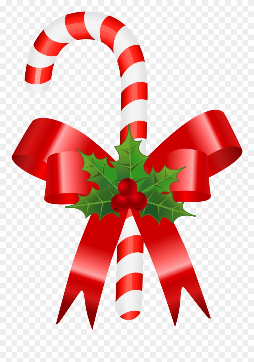 Christmas Candy Cane Gift Transparent Png Clip - Candy Cane Transparent
