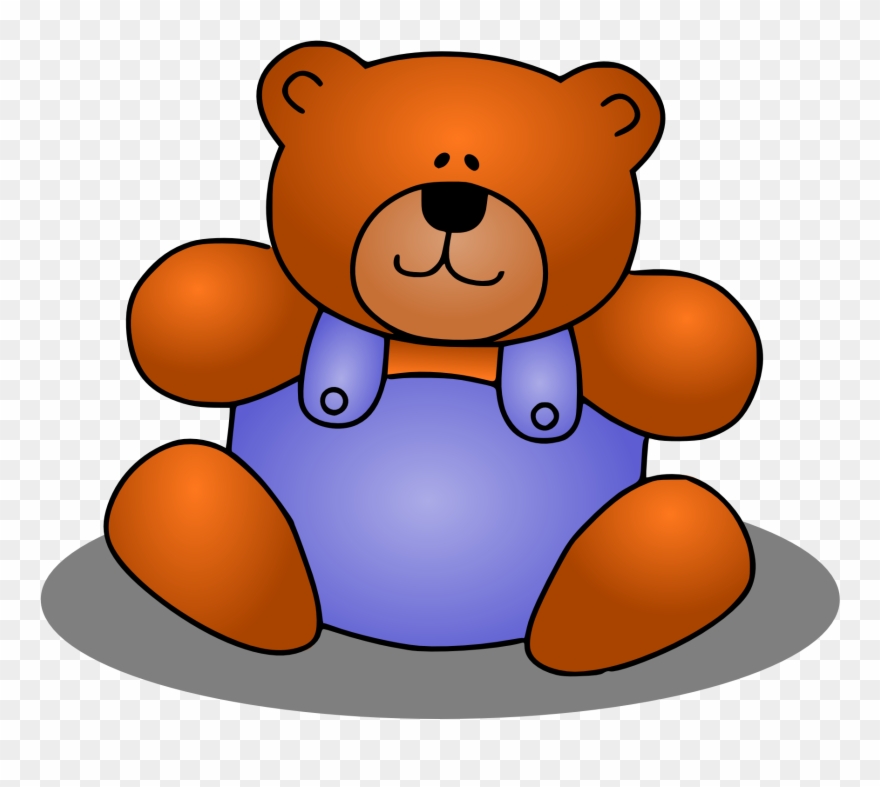 Christmas Stuffed Animal - Clipart Teddy Bear Color - Png Download